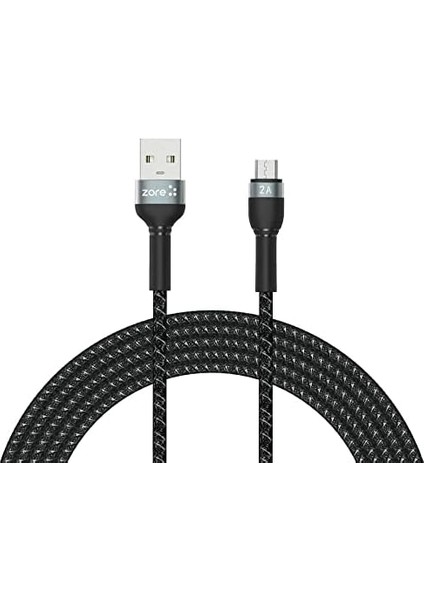 Shira Serisi Micro USB Kablo 3 Metre, Siyah