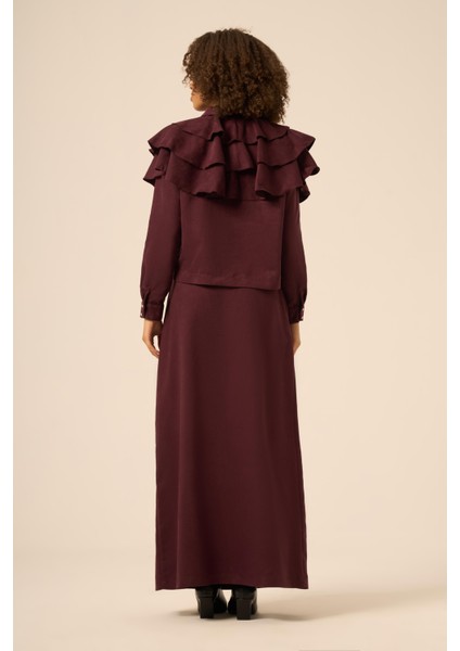 Bayan Süet Fırfırlı Takım Mürdüm 31247 indirimleri