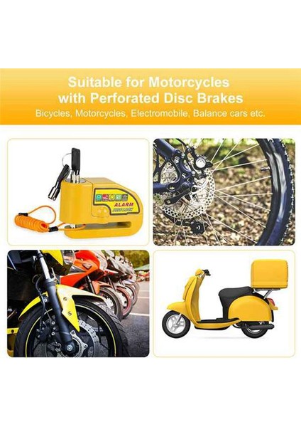 Motosiklet Disk Fren Kilidi Motosiklet Bisiklet Scooter Güvenlik Kilidi Su Geçirmez Alarm Sesi Hatırlatma Kablosu (Yurt Dışından) fırsatları