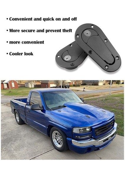 Universal Hood Kilitler Kaput Kilitleri Kaput Pimleri Kaput Kilit Kiti Kilit Olmadan Siyah Araç Aksesuarları (Yurt Dışından) fırsatları