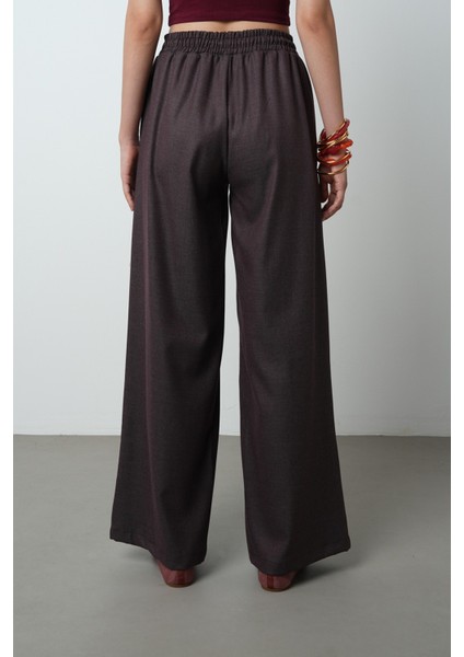 Kadın Düz Renk Bol Paça Kumaş Pantolon fırsatları