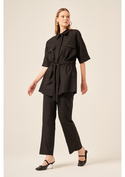 Ftz Kadın Keten Takım Siyah 31196 fiyatları