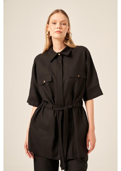 Ftz Kadın Keten Takım Siyah 31196 modelleri