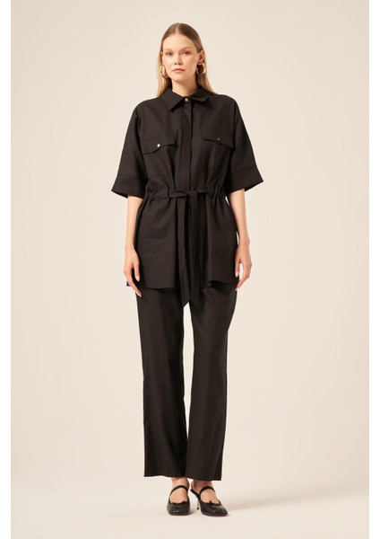 Ftz Kadın Keten Takım Siyah 31196 indirimleri