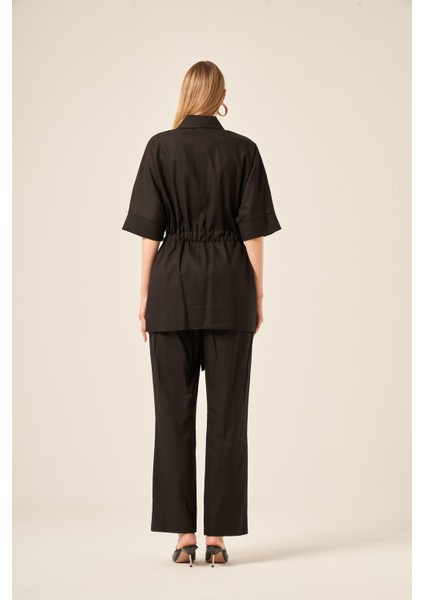 Ftz Kadın Keten Takım Siyah 31196