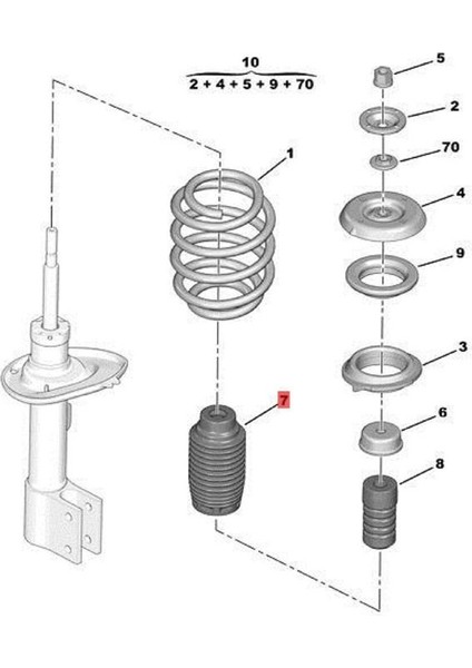 1pcs 525431 Araba Ön Şok Emici Piston Çubuk Toz Kapağı Peugeot 307 308 408 3008 Citroen C4L Kauçuk Koruyucu (Yurt Dışından)