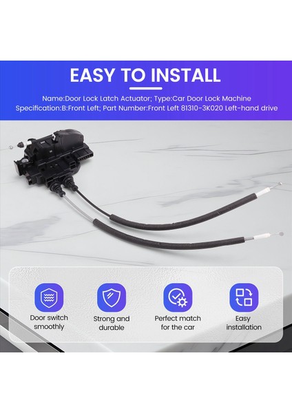 Hyundai Sonata Için Araba Kapısı Kilidi Aktüatör Kapısı Kilit Mandal Motoru 2 4l L4-Gas 3 3l V6-Gas 2006-2007 B 81310-3K020 Lhd (Yurt Dışından) modelleri