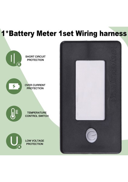 Golf Sepeti Pil Metre LCD Ekran Voltmetre 10-100V Volt Metre Sıcaklık Göstergesi Rv Araçlar Otomobil Yatları (Yurt Dışından) fırsatları