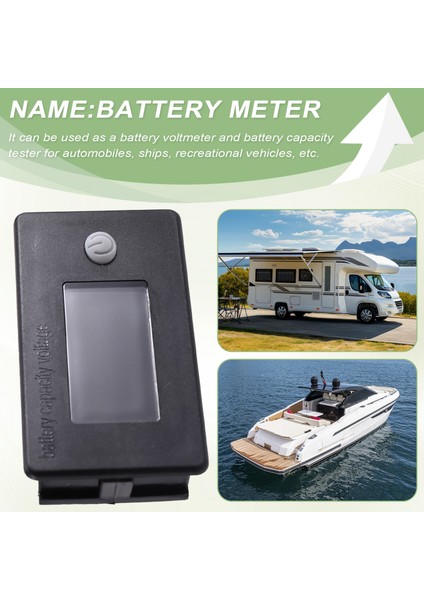 Golf Sepeti Pil Metre LCD Ekran Voltmetre 10-100V Volt Metre Sıcaklık Göstergesi Rv Araçlar Otomobil Yatları (Yurt Dışından) indirimleri