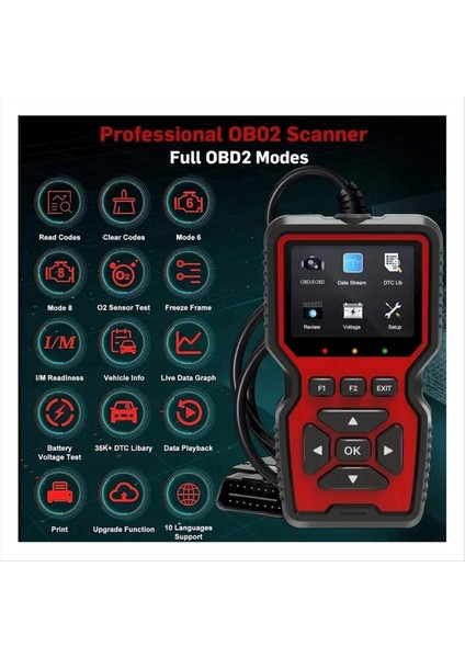 Obd2 Tarayıcı Canlı Veri Profesyonel Mekanik Diyagnostik Kodu Okuyucu Aracı Motor Işığı Pil Voltaj Testi (Yurt Dışından) fiyatları