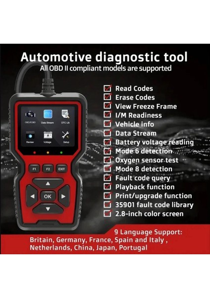 Obd2 Tarayıcı Canlı Veri Profesyonel Mekanik Diyagnostik Kodu Okuyucu Aracı Motor Işığı Pil Voltaj Testi (Yurt Dışından) indirimleri