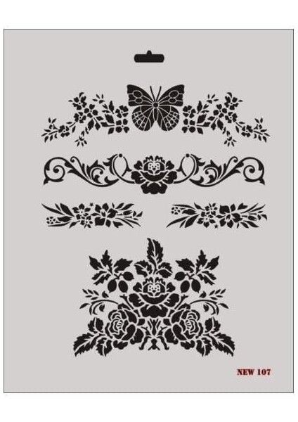 Rich New Seri N-107 Stencil 35X25 cm
