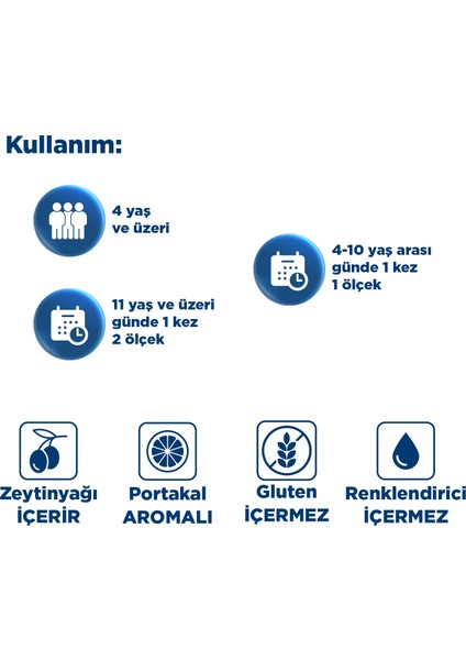 Kids Portakal Aromalı Balık Yağı 150 ml X2 - Çocuklar Için 1300MG Balık Yağı, Omega-3, Epa, Dha indirimleri
