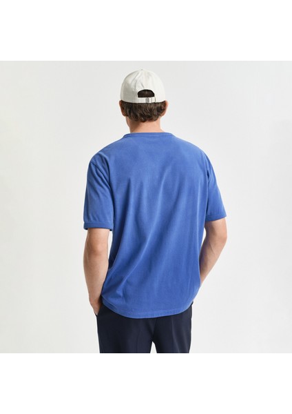 Erkek Lacivert Relaxed Fit Bisiklet Yaka Logolu T-Shirt modelleri