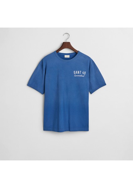 Erkek Lacivert Relaxed Fit Bisiklet Yaka Logolu T-Shirt fırsatları