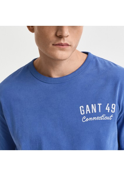 Erkek Lacivert Relaxed Fit Bisiklet Yaka Logolu T-Shirt indirimleri