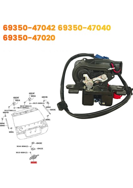 Bagaj Kapağı Kapı Kilit Aktüatör 69350-47042 Toyota Prius Için 2010-2015 Liftgate Trunk Hatch Mandal 69350-47040 69350-47020 (Yurt Dışından) fiyatları