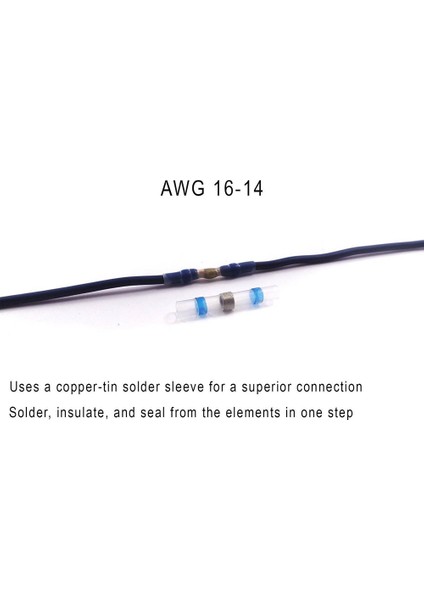 200PCS Lehim Conta Isı Büzülme Popo Konektörleri Terminaller Elektrik Bakır Kasalı (70RED 60 Blue 50WHITE 20YELLOW) (Yurt Dışından) fırsatları