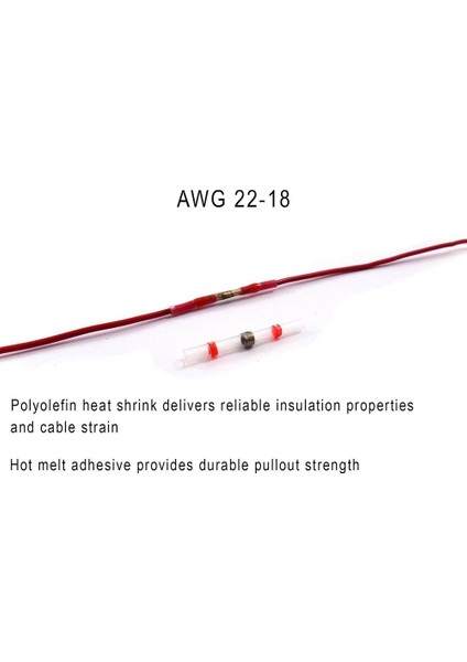 200PCS Lehim Conta Isı Büzülme Popo Konektörleri Terminaller Elektrik Bakır Kasalı (70RED 60 Blue 50WHITE 20YELLOW) (Yurt Dışından) indirimleri