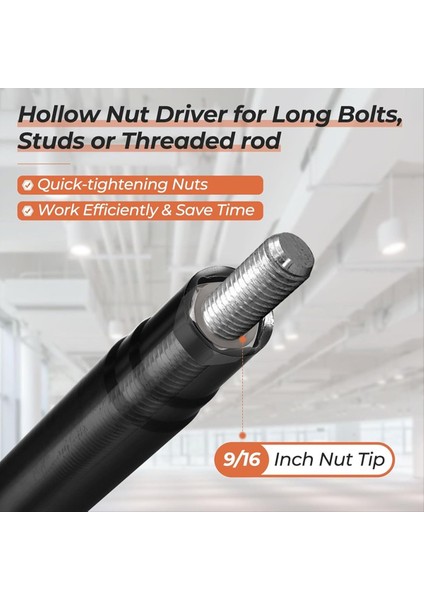 9/16 Inç Içi Boş Soket Uzun Dişli Tavan Cıvataları Için 0 64 Inç Hex Shank ile Içi Boş Somun Sürücüsü Uygulamalar (Yurt Dışından) fırsatları