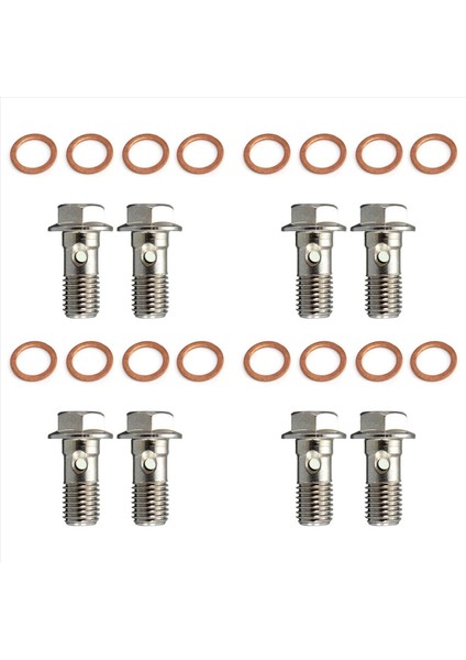 8x Paslanmaz M10 x 1 25 Banjo Cıvataları Fren Ana Silindir Vidalı Fren Hortumu Kaliper Cıvatası Hidrolik Debriyaj Vidası (Yurt Dışından)