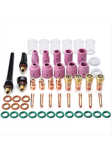 55PCS Tıg Kaynak Torç Aksesuarları Tıg Wp-17/18/26 Cam Kupa Alümina Nozul Gaz Lens Tıg Ekipmanları (Yurt Dışından)