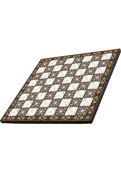 Metal Klasik Satranç Takımı Parlak ve Sedef Desenli MDF Ahşap Satranç Tahtası (37x37 cm.) fırsatları