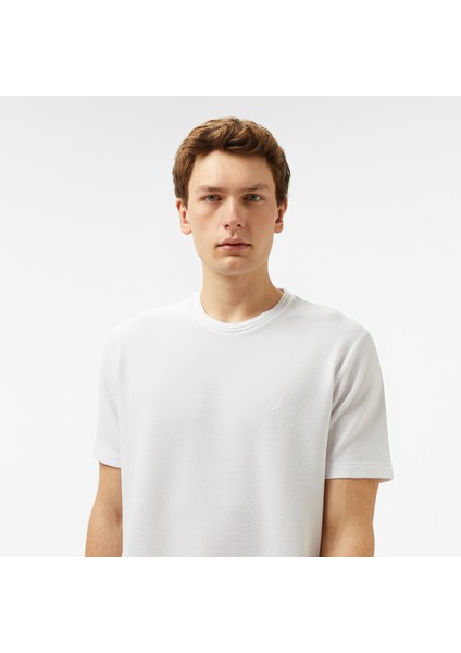 Erkek Beyaz Regular Fit T-Shirt fırsatları