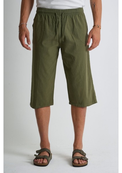 Erkek Regular %100 Pamuk Keten Görünümlü Kapri DC204-39