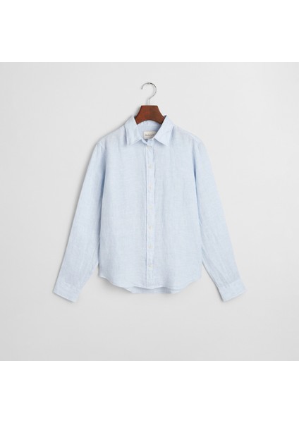 Kadın Mavi Regular Fit Klasik Yaka Gömlek indirimleri