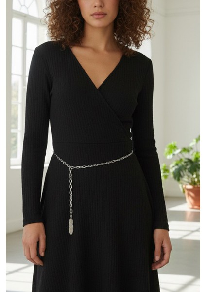 Pınkmark Kadın Gümüş Kartal Tüyü Ayarlanabilir Zincir Kemer PMKM25797 indirimleri