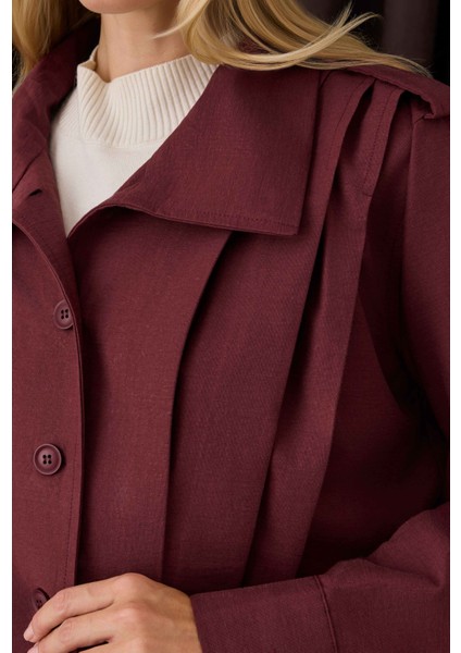 Kısa Pileli Ceket Bordo indirimleri