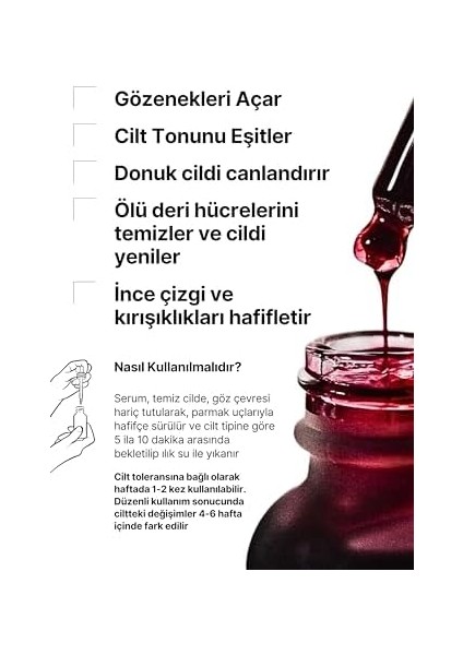 Anocin Aha 30% + Bha 2% Canlandırıcı & Cilt Tonu Eşitleyici Kırmızı Peeling Cilt Serum 4