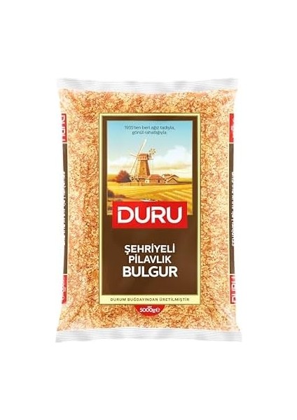 Duru Şehriyeli Pilavlık Bulgur 5 Kg, Lif ve Protein Kaynağı, Taş Değirmen Üretimi