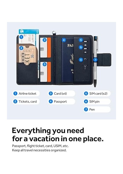 Caseology Passport Holder Rfıd Korumalı Seyahat Çantası Pasaport Cüzdan Nano Pop Mulberry Indigo - AFA07101 modelleri