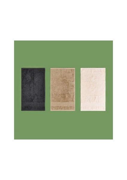 Soft Samantha 3'lü Havlu Seti - Krem / Bej / Antrasit - 30X50 cm modelleri