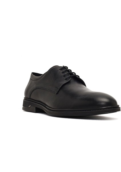Erkek Siyah Bağcıklı Deri Casual Ayakkabı 25WFD750218