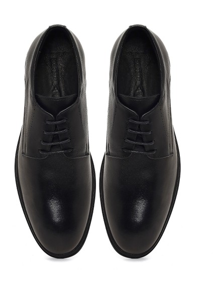 Erkek Siyah Bağcıklı Deri Casual Ayakkabı 25WFD750218