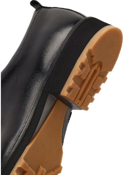 Erkek Siyah Bağcıklı Deri Casual Ayakkabı 25WFD604118