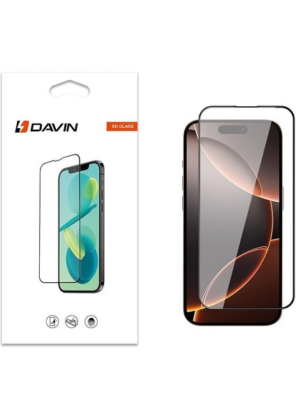 Ile Uyumlu 16 Pro Max 5d Cam Ekran, Siyah