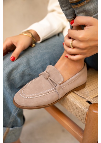 Onapy Vizon Süet Düz Taban Düğüm Detaylı Ayakkabı modelleri