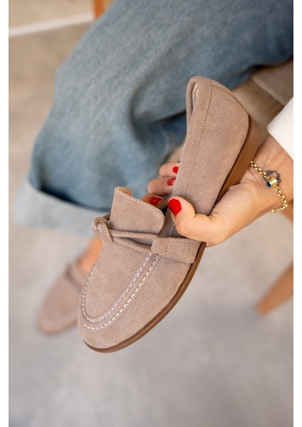Onapy Vizon Süet Düz Taban Düğüm Detaylı Ayakkabı fırsatları