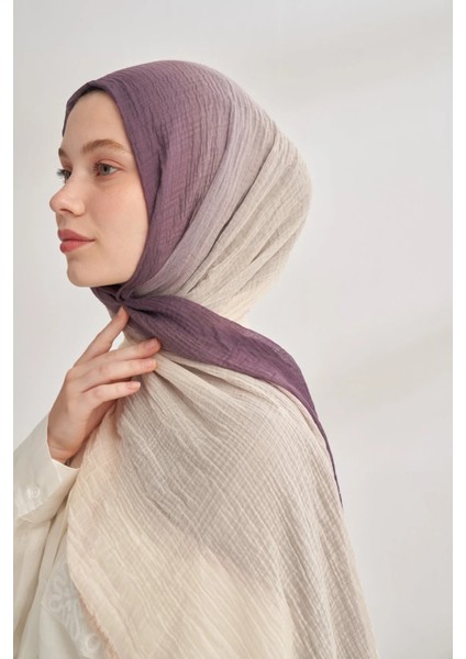 Mürdüm Ekru Armanda Degrade Biyeli Müslin Şal 3359 fiyatları