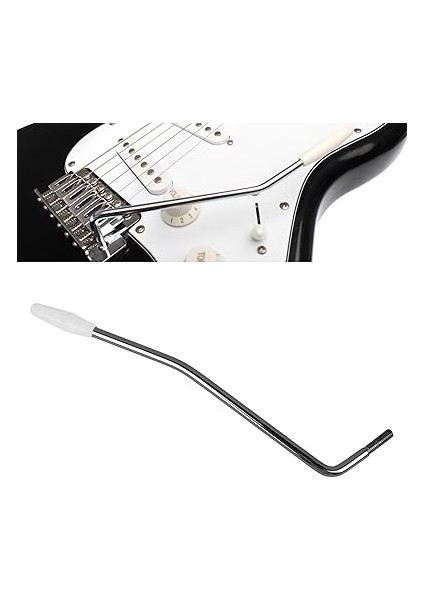 Tekli Tremolo Kol Çubuğu, Parlak Kaplama Elektro Gitar Tremolo Kolu Müzik Enstrümanlarını Akort Etmek Için Yüksek Sertlik (Siyah Çubuk Beyaz Kulp) fiyatları