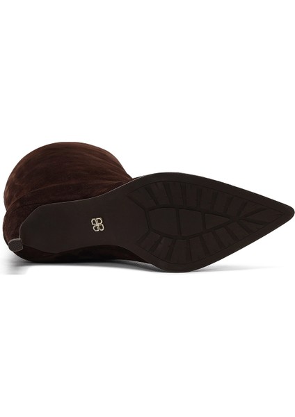 Kadın Kahverengi Ince Topuklu Süet Deri Çizme 25WFD491710