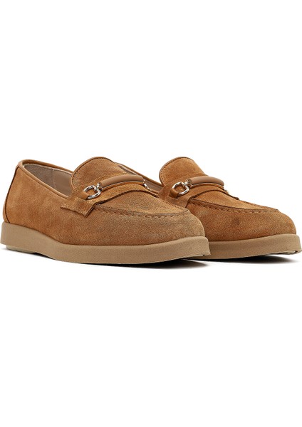 Kadın Taba Tokalı Süet Deri Comfort Loafer 25AFD154010 modelleri