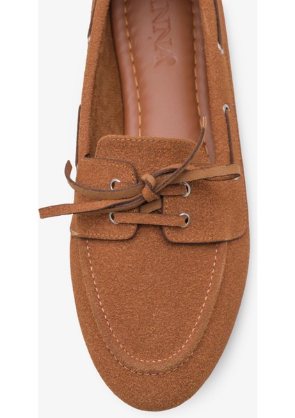 Meron Kadın Loafer Ayakkabı Taba Nubuk modelleri