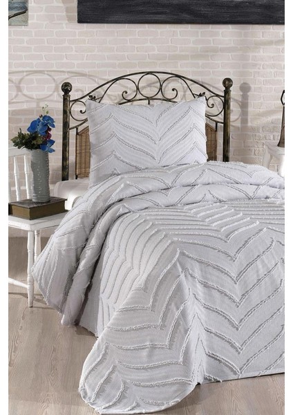 Sementina 2 Parça Tek Kişilik Pike Takımı Gri