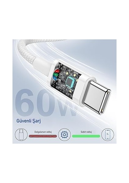 Labs, Buff BL74 Örgülü 60W 1.2m Data ve Şarj Kablosu, Bükülmeye Dayanıklı, Hızlı Şarj, Type-C To Type-C fiyatları