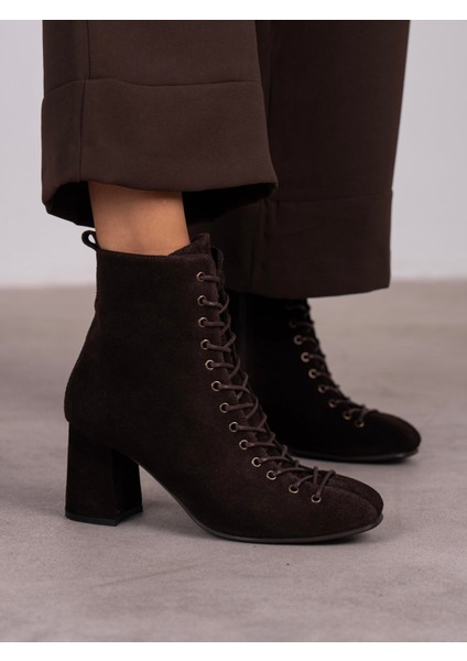 Gigi Kahve Süet Hakiki Deri Bot modelleri